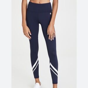 Tory Sport Navy Leggings with White Accents